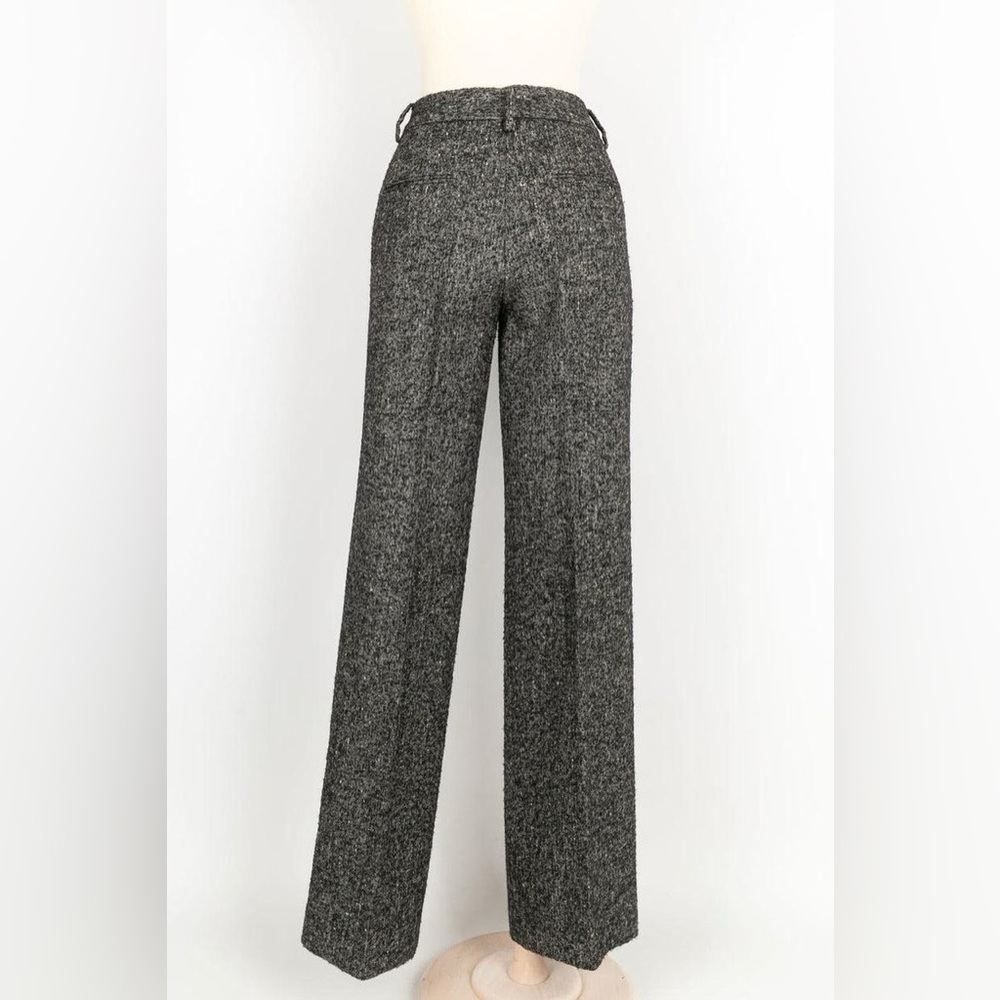 christian dior Women’s Paris wool pants Size 2 Small Black White gray Pattern - Picture 2 of 8